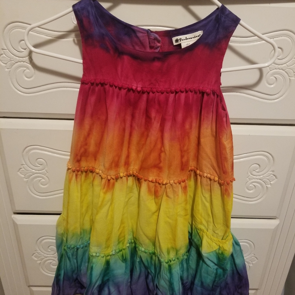 Girls rainbow tie dye with side pockets
